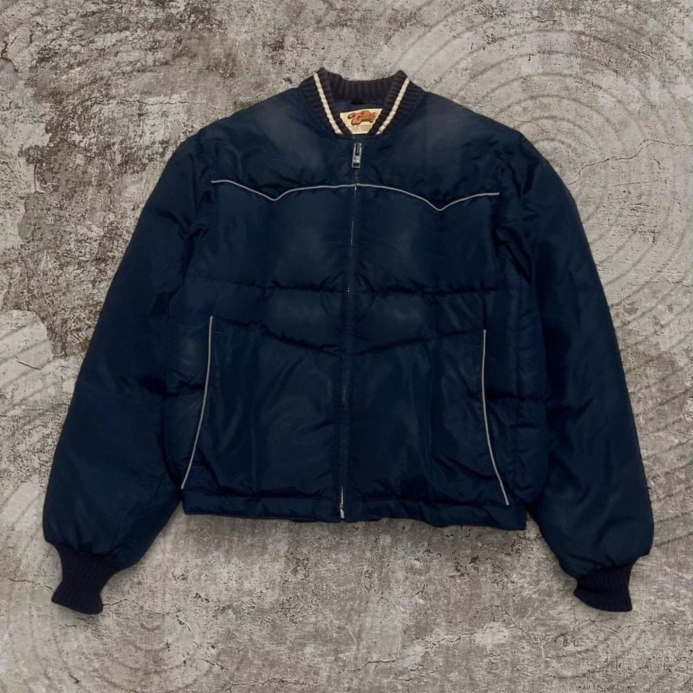 Vintage 80s Comfy Navy puffer jacket size medium utility outdoor